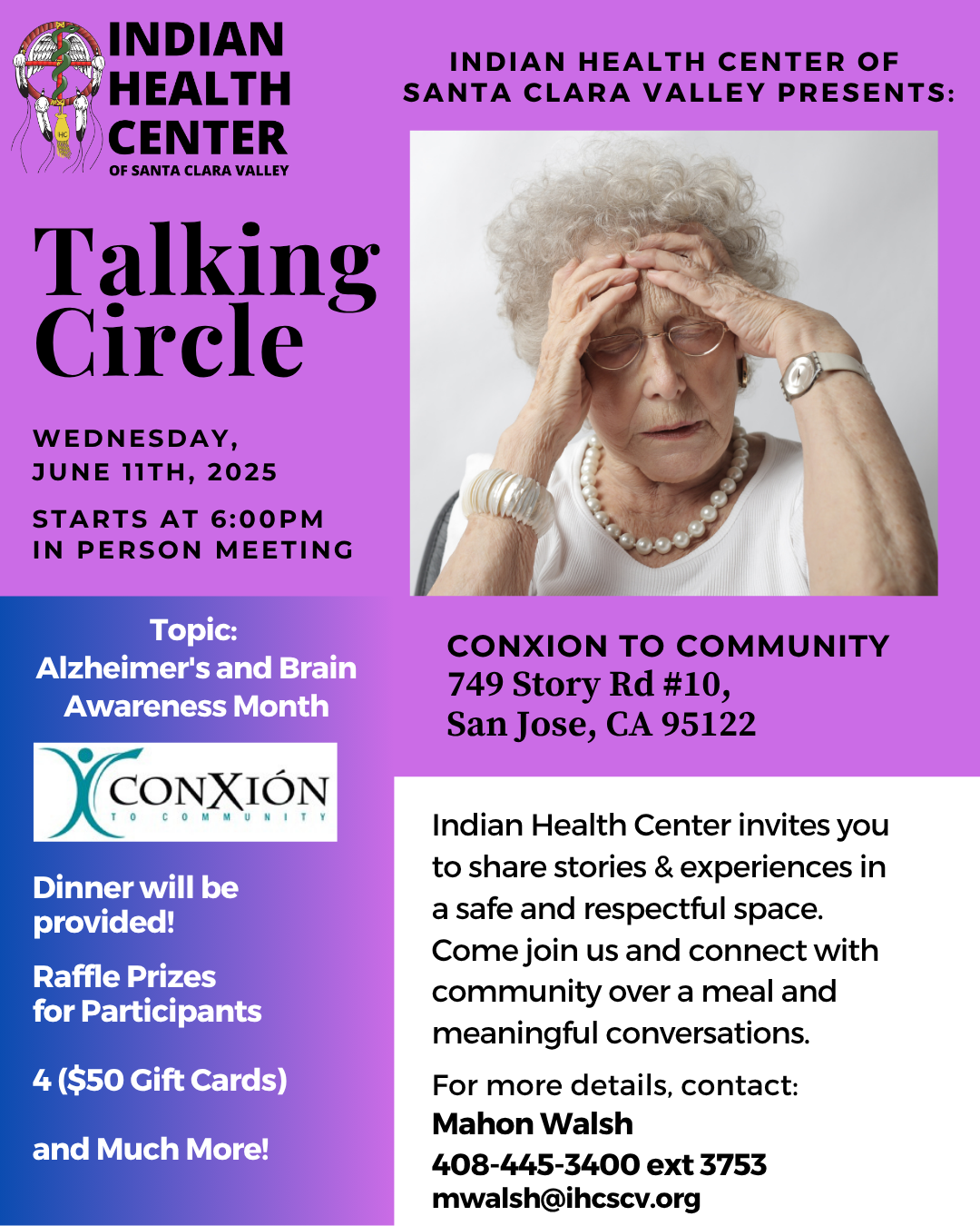 A flyer for the Talking Circle event on June 11th, 2025